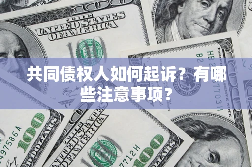 北京共同债权人如何起诉？有哪些注意事项？